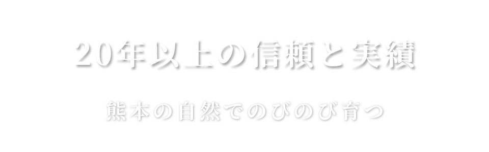 20年以上の信頼と実績 熊本の自然でのびのび育つ